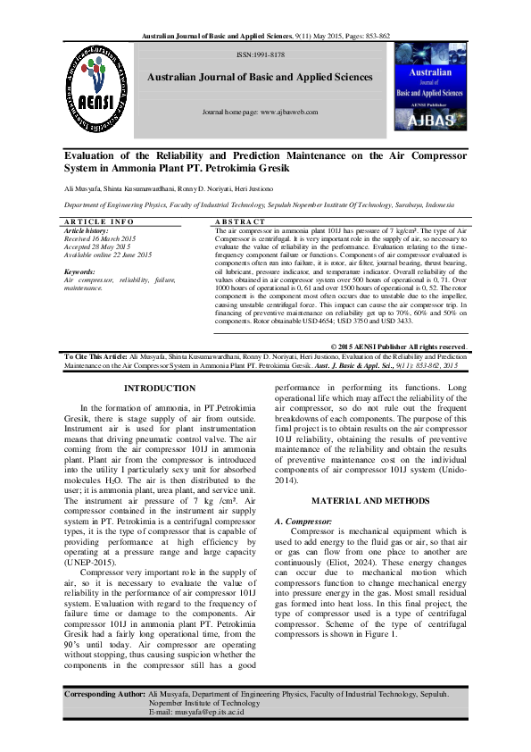 Australian Journal of Basic and Applied Sciences Evaluation of the ...