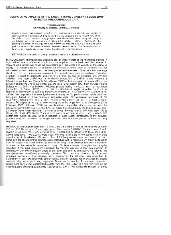 (PDF) Analysis of the long jump technique in the transition from