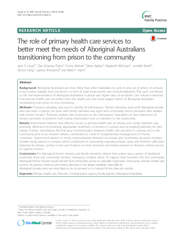 (PDF) The role of primary health care services to better meet the needs ...