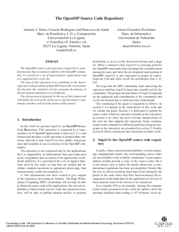 (PDF) The OpenMP source code repository