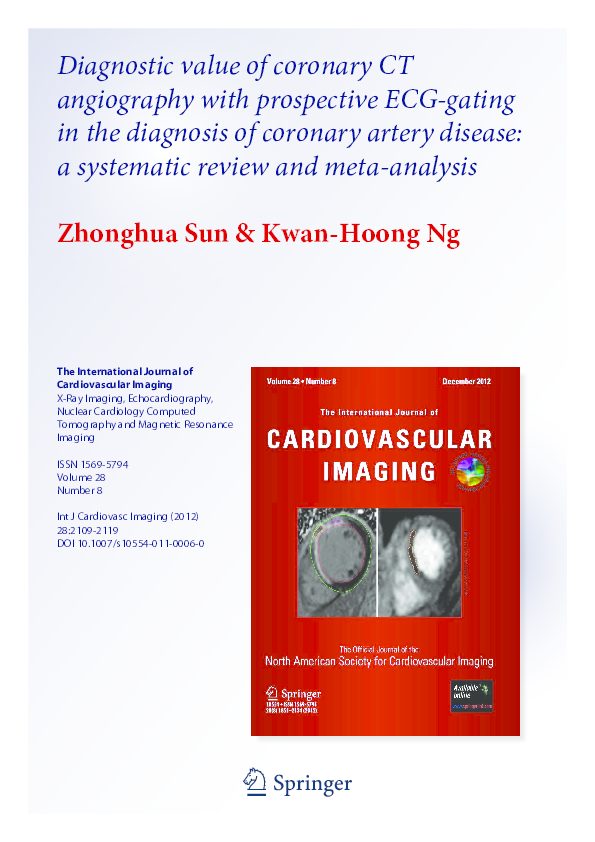 (PDF) Diagnostic value of coronary CT angiography with prospective ECG ...