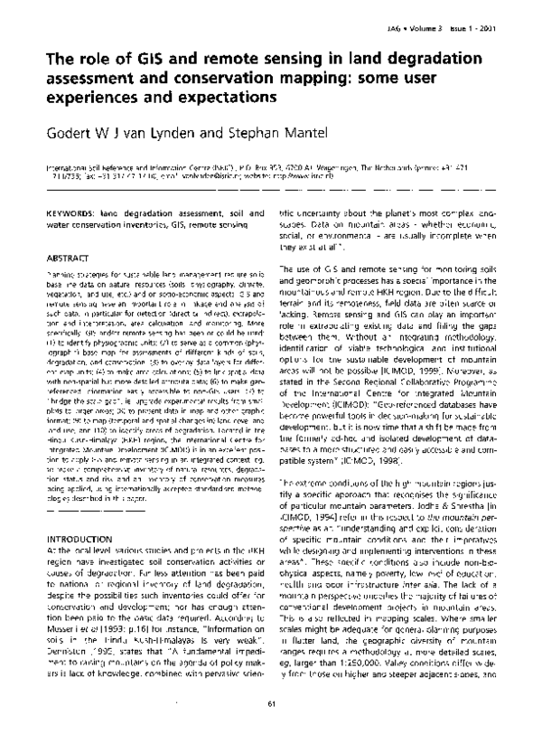 (PDF) The role of GIS and remote sensing in land degradation assessment ...