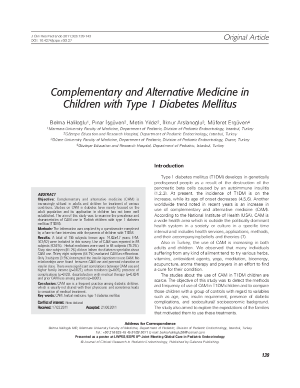 (PDF) Complementary and alternative medicine in children with asthma