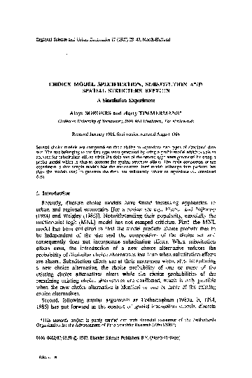 (PDF) Choice model specification, substitution and spatial structure ...