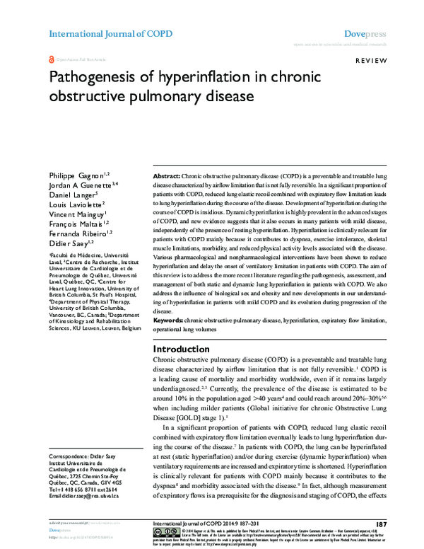 (PDF) Pathogenesis of hyperinflation in chronic obstructive pulmonary ...