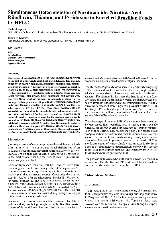 (PDF) Simultaneous determination of nicotinamide, nicotinic acid