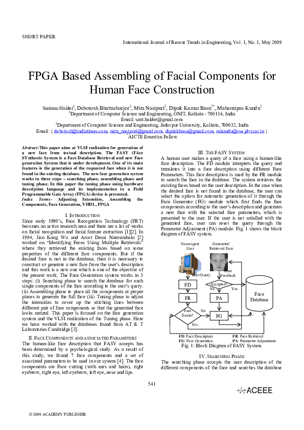 (PDF) FPGA Based Assembling of Facial Components for Human Face ...