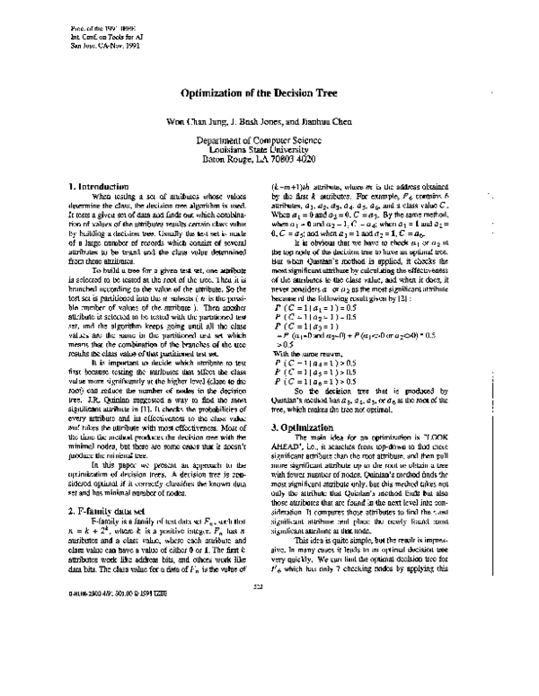 (PDF) Optimization of the decision tree