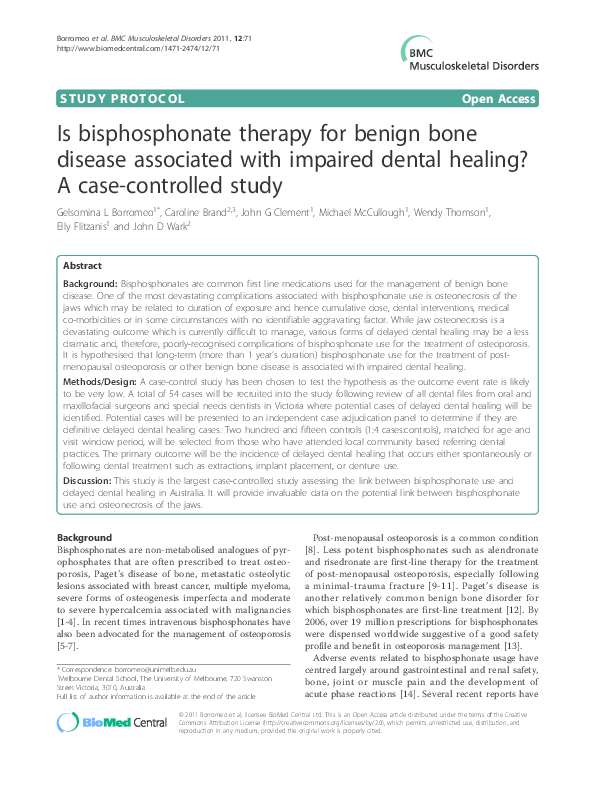 (PDF) Is bisphosphonate therapy for benign bone disease associated with ...