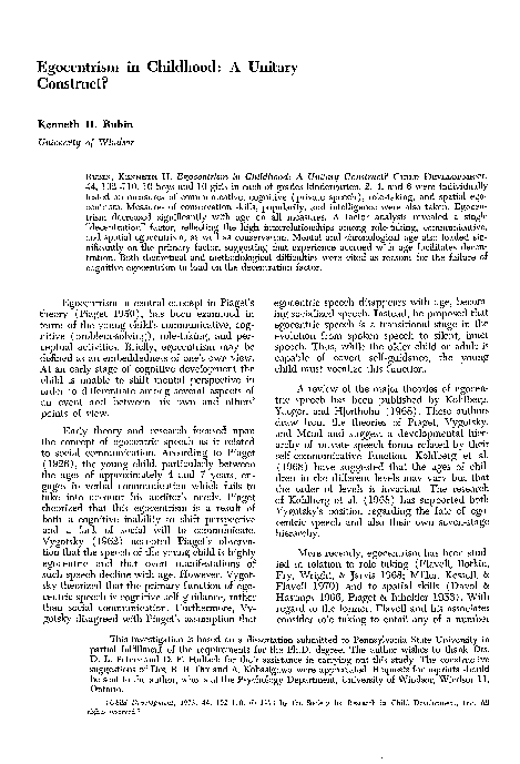 Examples of egocentrism in early childhood image