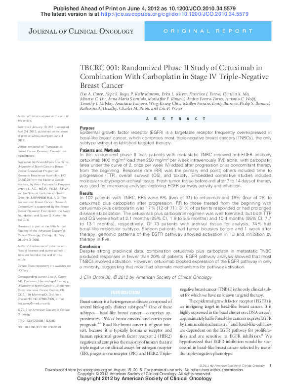 (PDF) TBCRC 001: Randomized Phase II Study of Cetuximab in Combination ...