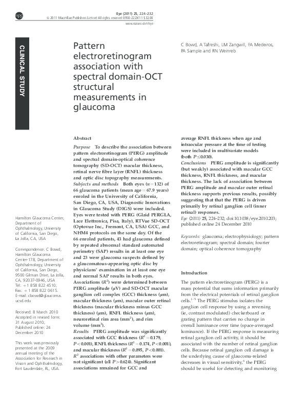 (PDF) Pattern electroretinogram association with spectral domain-OCT ...
