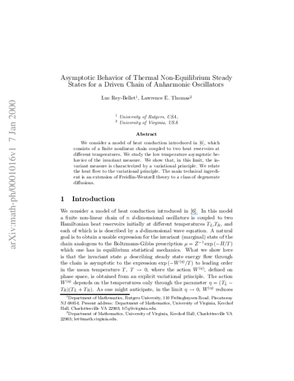 (PDF) Asymptotic Behavior of Thermal Nonequilibrium Steady States for a ...