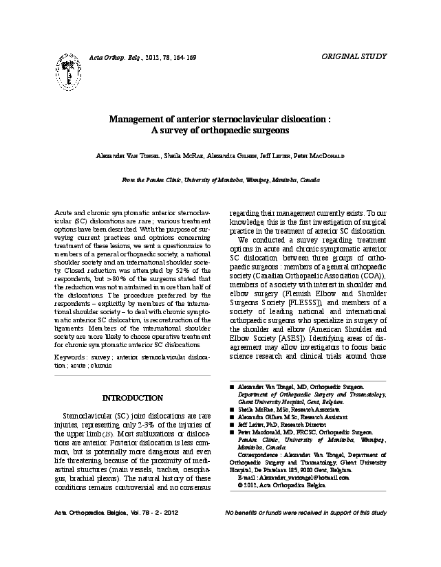 Partial dislocation of a joint image