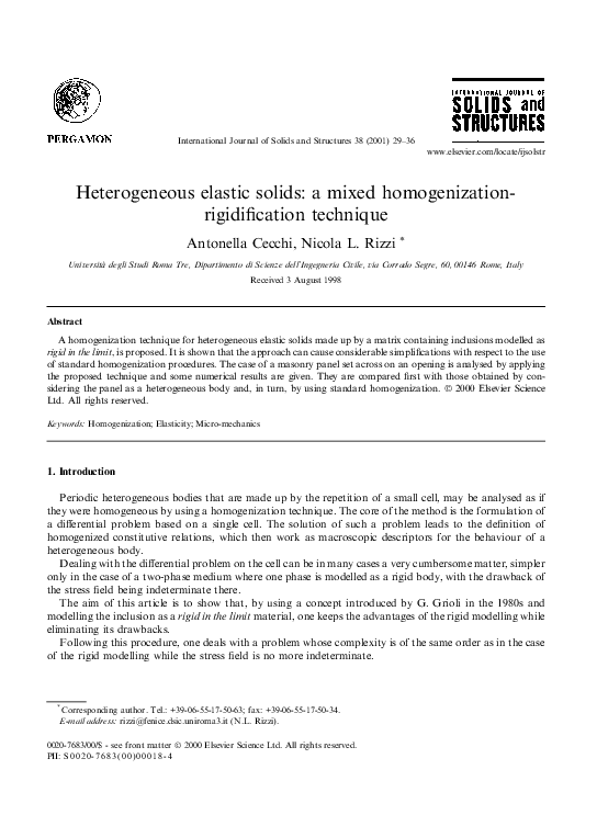 (PDF) Heterogeneous elastic solids: a mixed homogenization ...