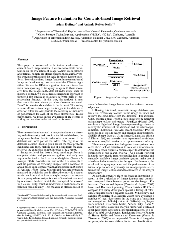 (PDF) Image feature evaluation for contents-based image retrieval