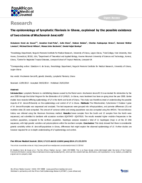 Filariasis test picture