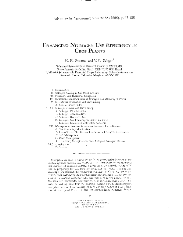 (PDF) Enhancing Nitrogen Use Efficiency in Crop Plants