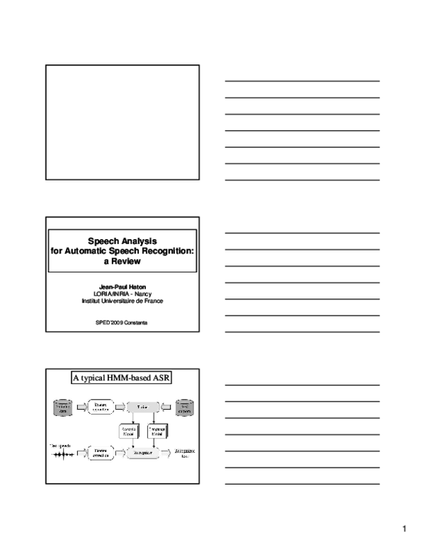 (PDF) Speech analysis for automatic speech recongnition: A review