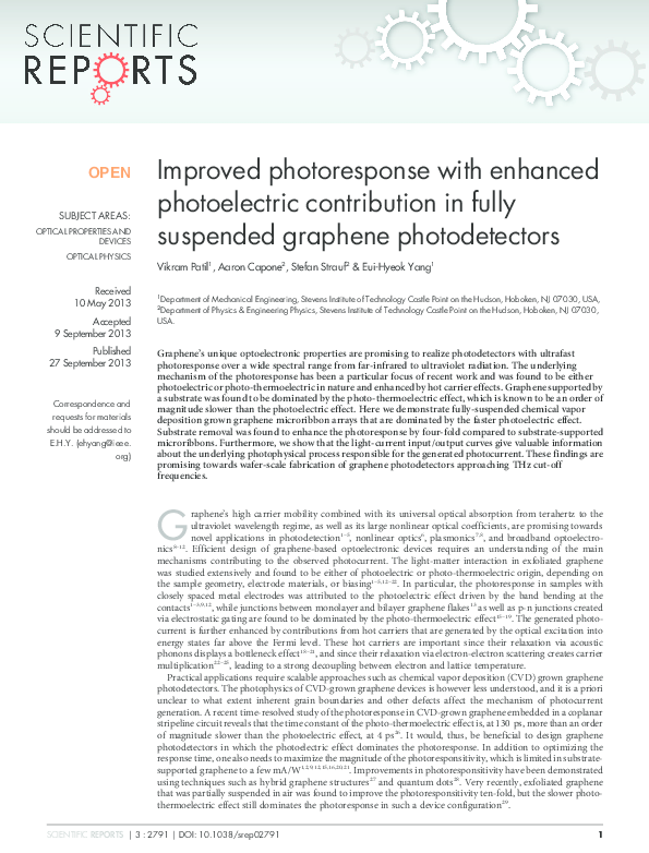 (PDF) Improved photoresponse with enhanced photoelectric contribution
