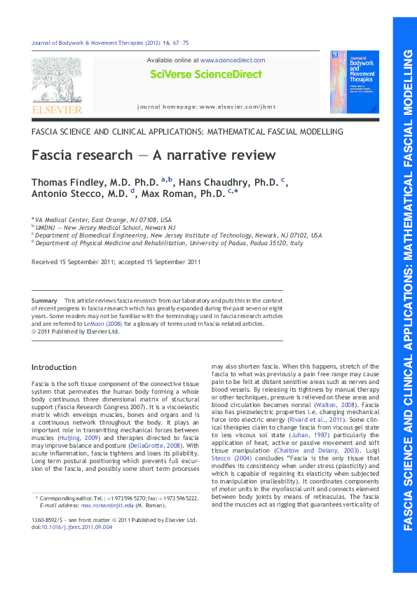  PDF Fascia Research A Narrative Review Max Roman Academia edu