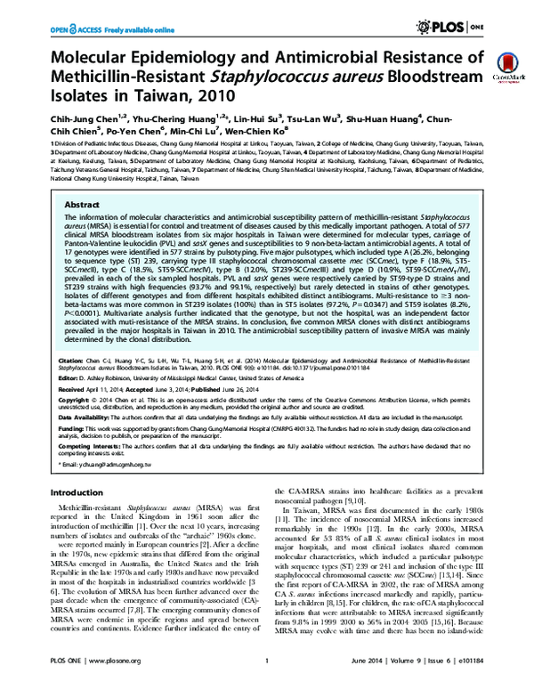 (PDF) Molecular epidemiology and antimicrobial resistance pattern of ...