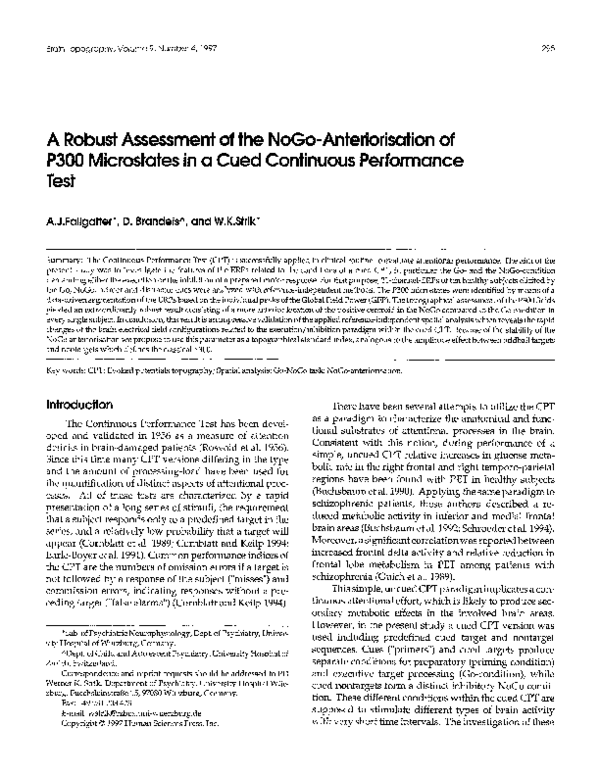 (PDF) A robust assessment of the NoGo-anteriorisation of P300 ...