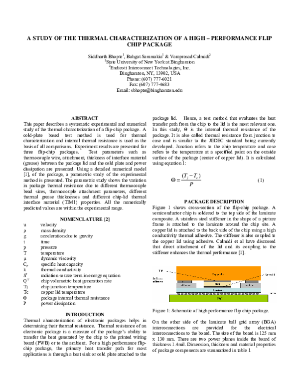(PDF) A study of the thermal characterization of a high — performance ...