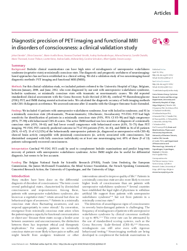(PDF) Diagnostic precision of PET imaging and functional MRI in ...