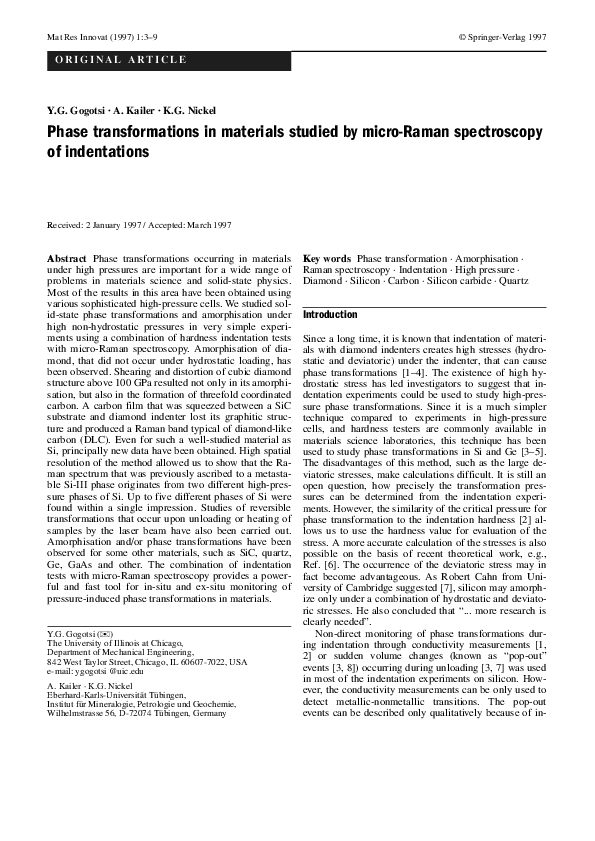 (PDF) Phase transformations in materials studied by micro-Raman ...