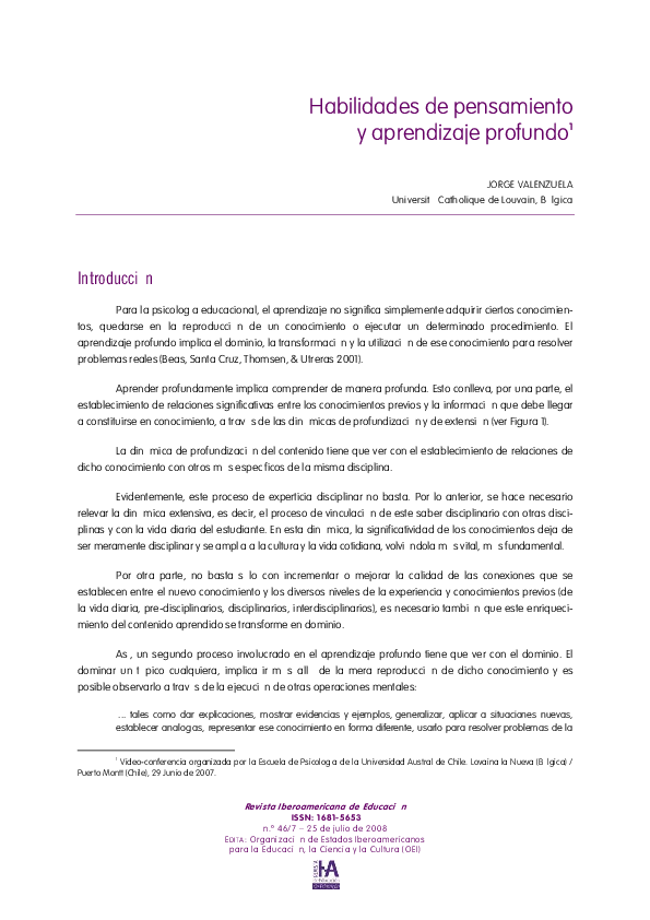 (PDF) Habilidades de pensamiento y aprendizaje profundo