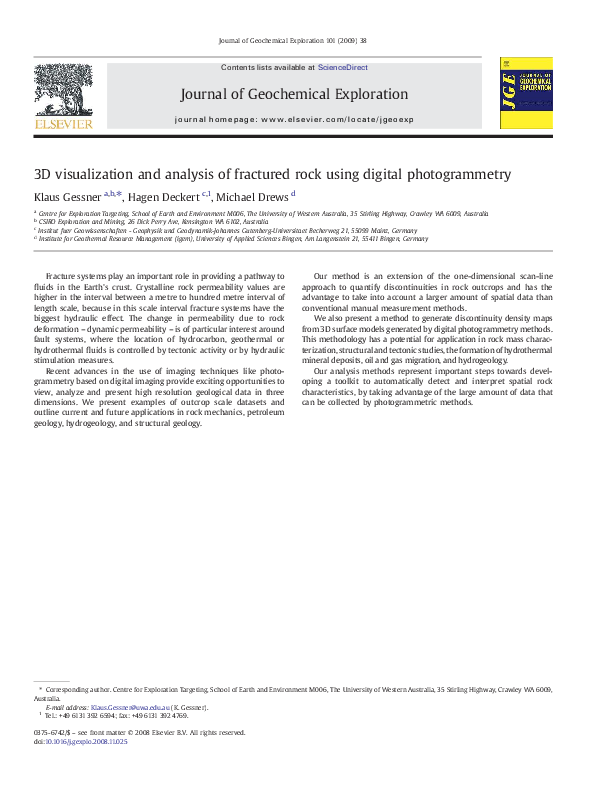 (PDF) 3D visualization and analysis of fractured rock using digital ...