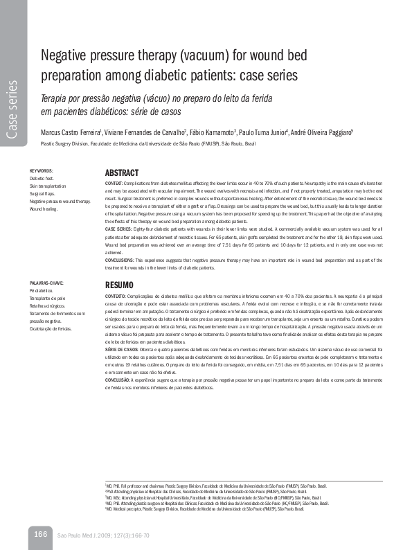 (PDF) Negative pressure therapy (vacuum) for wound bed preparation