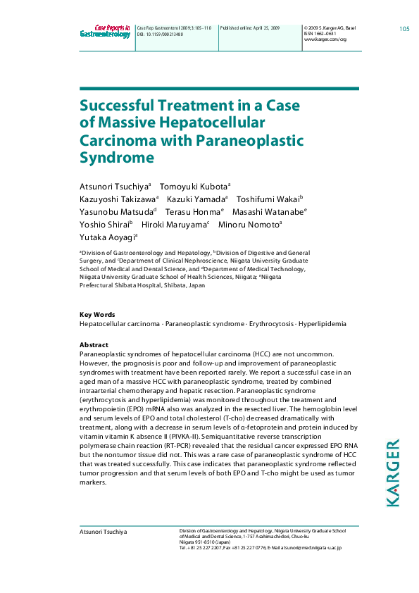 (PDF) Successful Treatment in a Case of Massive Hepatocellular ...