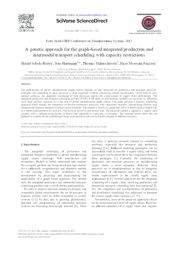 (PDF) A Generic Approach for the Graph-based Integrated Production and ...