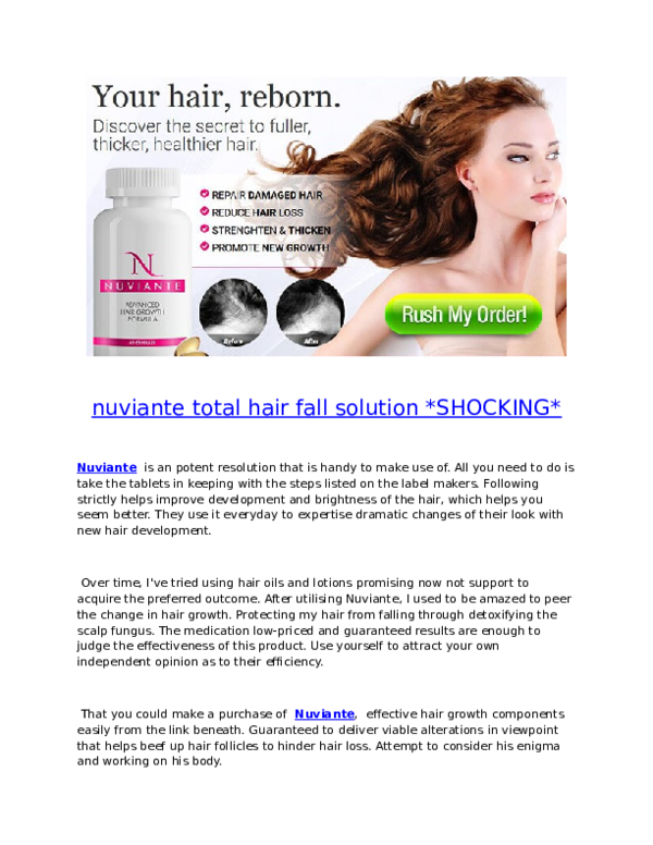 Doc Nuviante Total Hair Fall Solution Marion Lisony Academia Edu