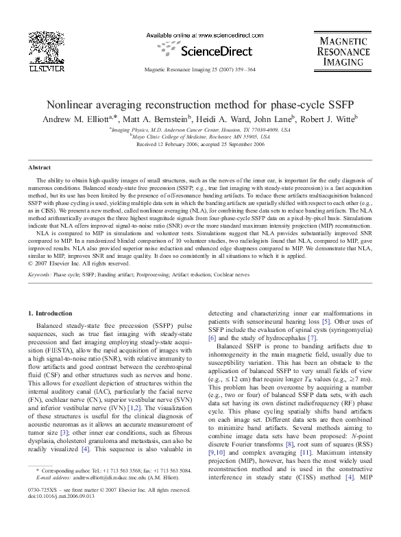 (PDF) Nonlinear averaging reconstruction method for phase-cycle SSFP