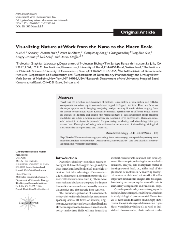 (PDF) Visualizing Nature at Work from the Nano to the Macro Scale