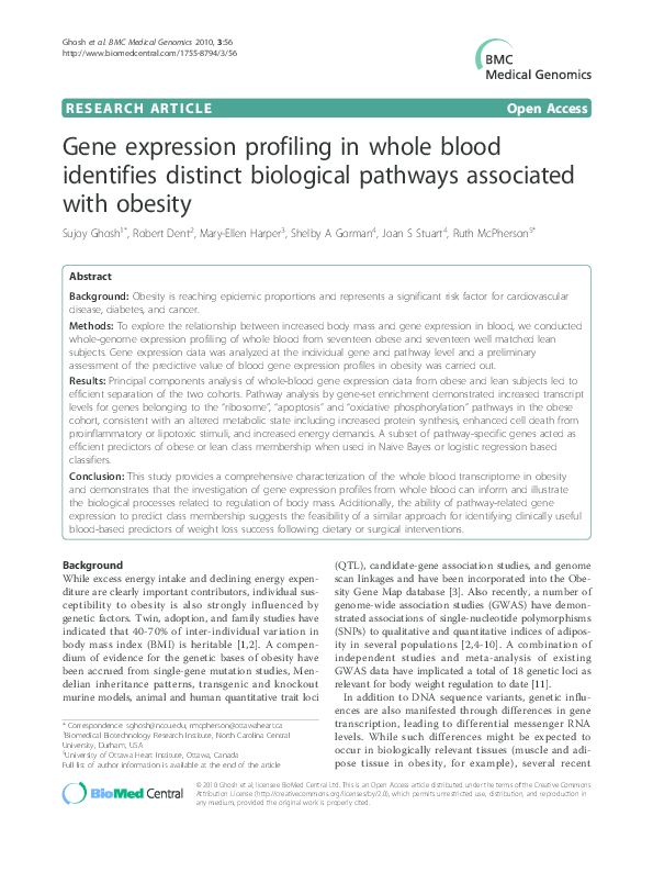 (PDF) Gene expression profiling in whole blood identifies distinct ...