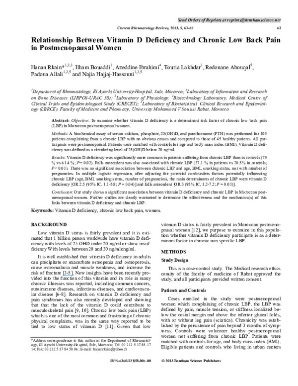(PDF) Relationship between vitamin D deficiency and bone fragility in ...