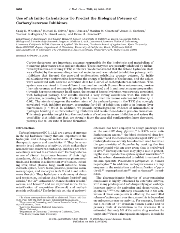 (PDF) Use of ab Initio Calculations To Predict the Biological Potency ...