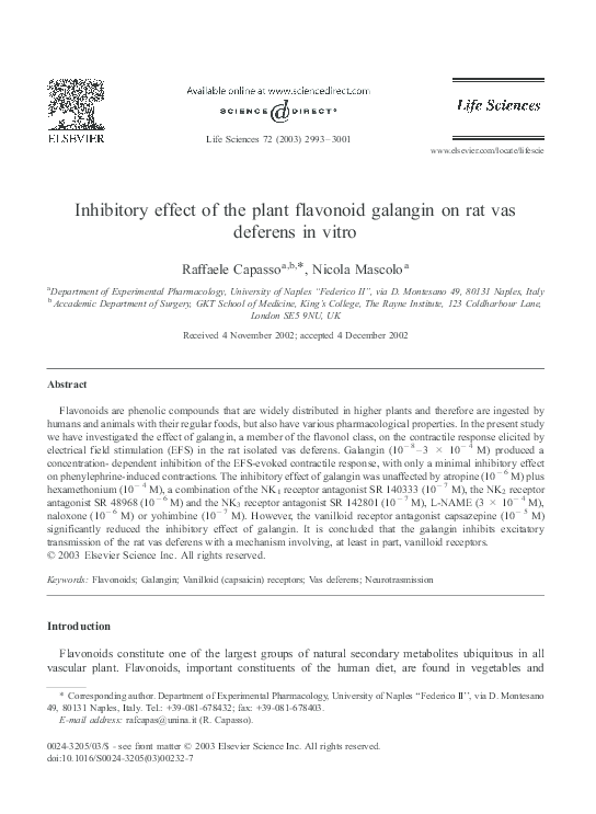(PDF) Inhibitory effect of the plant flavonoid galangin on rat vas