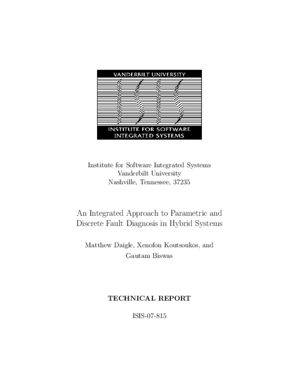 (PDF) An Integrated Approach to Parametric and Discrete Fault Diagnosis ...
