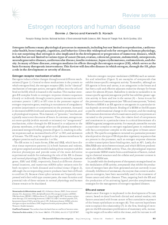 (PDF) Estrogen receptors and human disease