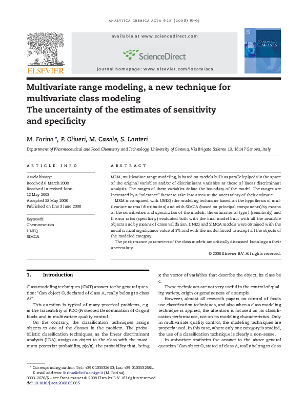 (PDF) Multivariate range modeling, a new technique for multivariate ...