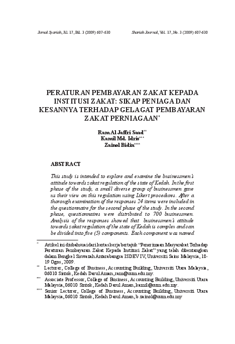 (PDF) PERATURAN PEMBAYARAN ZAKAT KEPADA INSTITUSI ZAKAT SIKAP PENIAGA