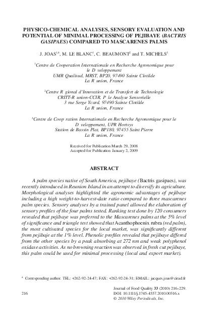 (PDF) PHYSICO-CHEMICAL ANALYSES, SENSORY EVALUATION AND POTENTIAL OF ...