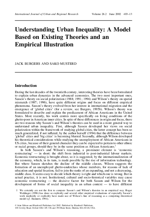 Urban inequality essay picture