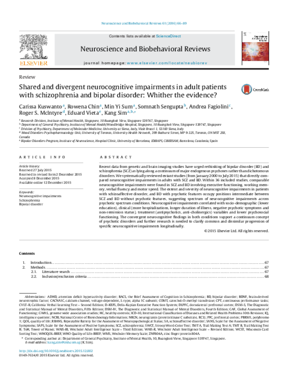 (PDF) Shared and Divergent Neurocognitive Impairments in Adult Patients ...