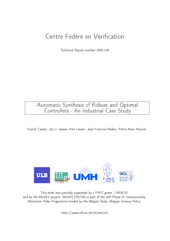 (PDF) Automatic Synthesis of Robust and Optimal Controllers – An ...